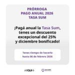 El Municipio prorroga hasta el 6 de febrero el pago anual de la tasa SUM 2026 y obtener un descuento del 25% con diciembre bonificado