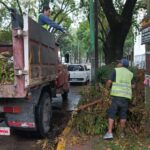 Continúan las labores de higiene urbana por las lluvias