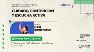 Llega el segundo encuentro de la Usina de Gestión Deportiva y Comunitaria con la participación de Noel Barrionuevo, histórica integrante de Las Leonas