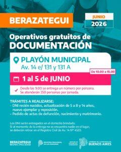 Se vienen nuevos operativos gratuitos de documentación en Berazategui