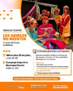 La obra teatral “Los Abuelos No Mienten” llega al Complejo Ducilo