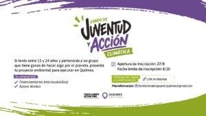 El Municipio de Quilmes abre la convocatoria para ser parte del “fondo de juventud y acción climática”