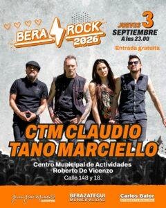 CTM Claudio Tano Marciello, Eruca Sativa y Los Tipitos en el Bera Rock 2026