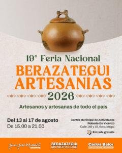 El jueves 13 de agosto comienza la Feria Nacional Berazategui Artesanías