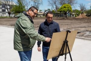 Andrés Watson inspeccionó el avance en la obra para conectar Senzabello con Monteagudo